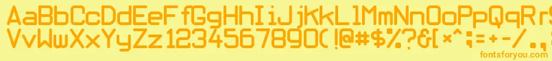 Obliviousfont-Schriftart – Orangefarbene Schriften auf gelbem Hintergrund