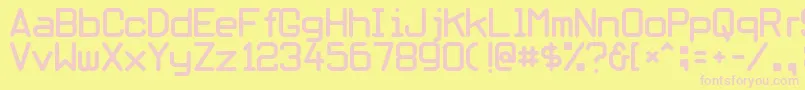 フォントObliviousfont – ピンクのフォント、黄色の背景