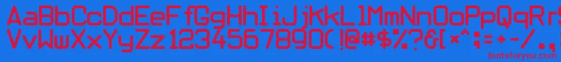 Obliviousfont-Schriftart – Rote Schriften auf blauem Hintergrund