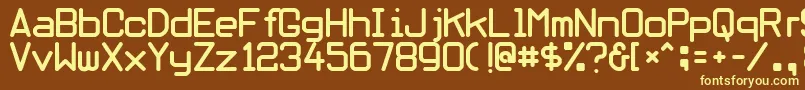 Obliviousfont-fontti – keltaiset fontit ruskealla taustalla