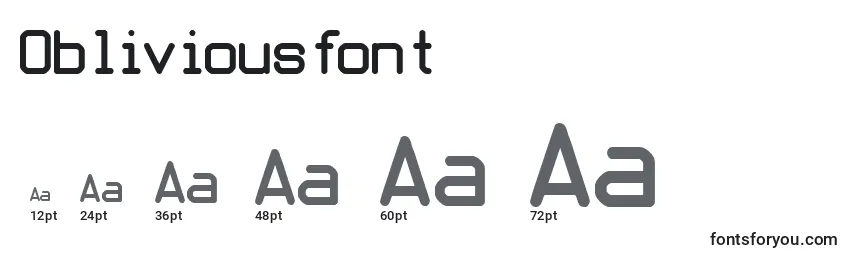 Obliviousfont Font Sizes
