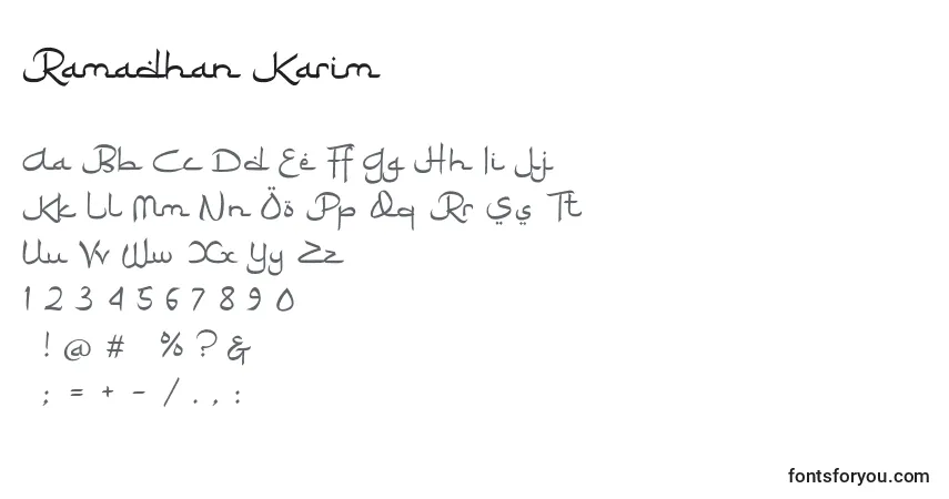 Шрифт Ramadhan Karim – алфавит, цифры, специальные символы
