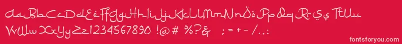 フォントRamadhan Karim – 赤い背景にピンクのフォント