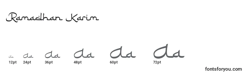 Размеры шрифта Ramadhan Karim