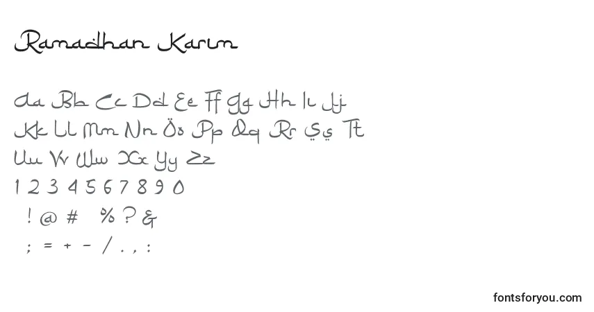 Шрифт Ramadhan Karim (138133) – алфавит, цифры, специальные символы