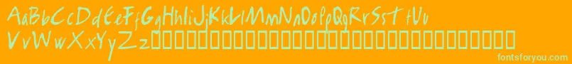 Rambo Killer Font – Green Fonts on Orange Background