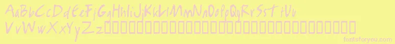 Rambo Killer Font – Pink Fonts on Yellow Background