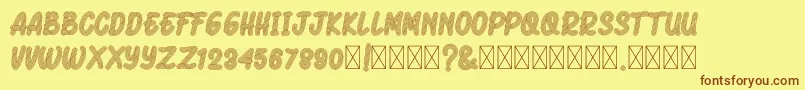 RamenNoodle Font – Brown Fonts on Yellow Background