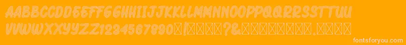 RamenNoodle-Schriftart – Rosa Schriften auf orangefarbenem Hintergrund