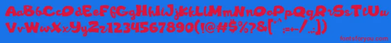 Ramesgo Font – Red Fonts on Blue Background