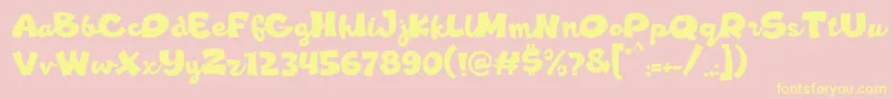 Ramesgo-fontti – keltaiset fontit vaaleanpunaisella taustalla