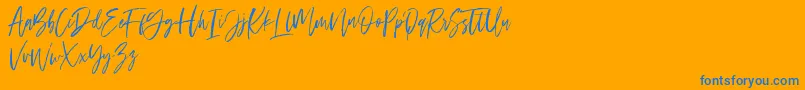 Ramland Font – Blue Fonts on Orange Background