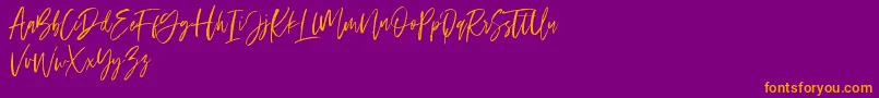 Ramland Font – Orange Fonts on Purple Background