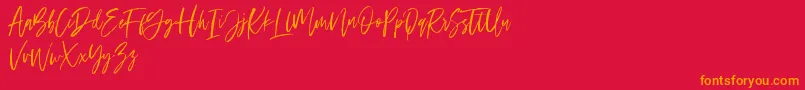 Ramland Font – Orange Fonts on Red Background