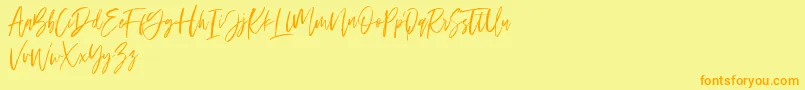 Ramland Font – Orange Fonts on Yellow Background