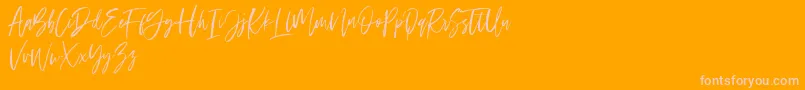 Ramland Font – Pink Fonts on Orange Background