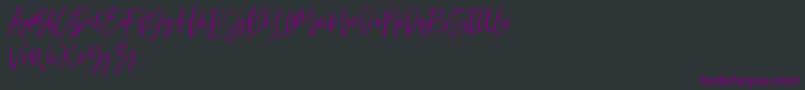 Ramland-Schriftart – Violette Schriften auf schwarzem Hintergrund