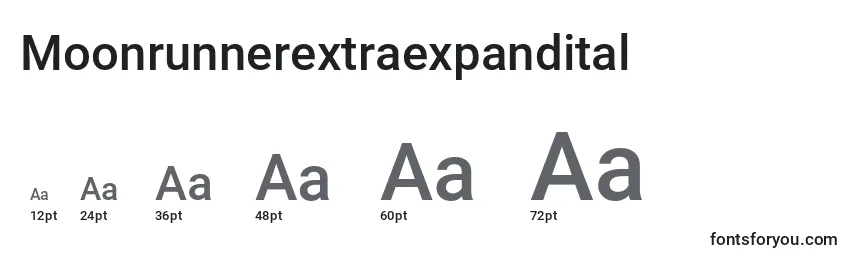 Размеры шрифта Moonrunnerextraexpandital