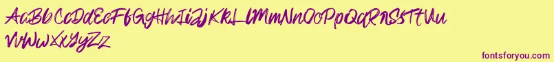 Rampage Kid Font – Purple Fonts on Yellow Background