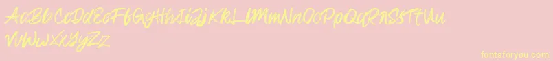 Rampage Kid Font – Yellow Fonts on Pink Background