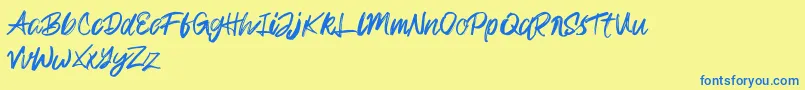 Więcej informacji o czcionce Rampage Kid Czcionka Rampage Kid – niebieskie czcionki na żółtym tle