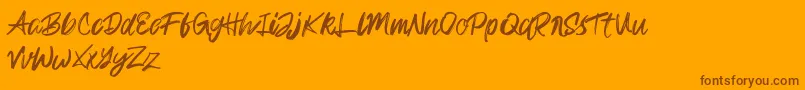 Rampage Kid Font – Brown Fonts on Orange Background