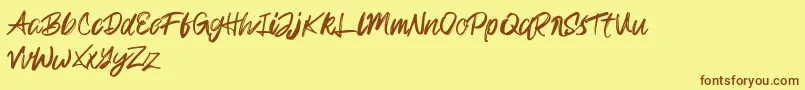 Rampage Kid Font – Brown Fonts on Yellow Background