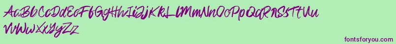 Rampage Kid Font – Purple Fonts on Green Background