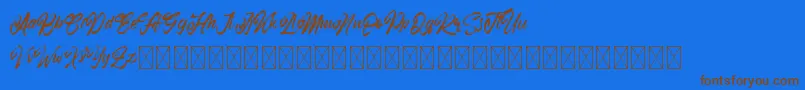 Ramphobias Font – Brown Fonts on Blue Background