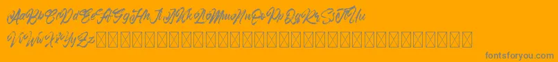 Fonte Ramphobias – fontes cinzas em um fundo laranja