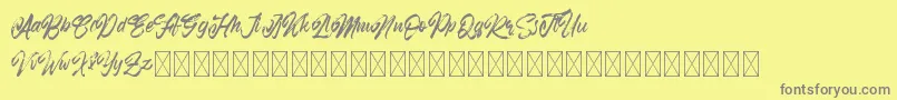 フォントRamphobias – 黄色の背景に灰色の文字