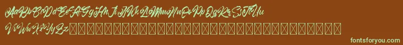 Шрифт Ramphobias – зелёные шрифты на коричневом фоне