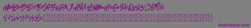 フォントRamphobias – 紫色のフォント、灰色の背景