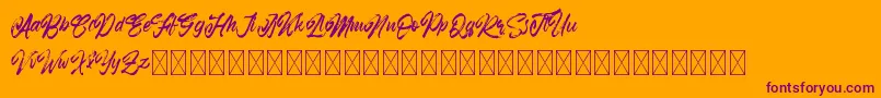 フォントRamphobias – オレンジの背景に紫のフォント