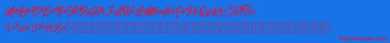 Ramphobias Font – Red Fonts on Blue Background