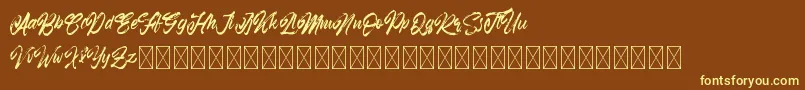 Ramphobias-fontti – keltaiset fontit ruskealla taustalla