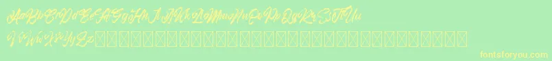 Ramphobias Font – Yellow Fonts on Green Background