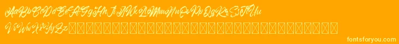 Ramphobias Font – Yellow Fonts on Orange Background