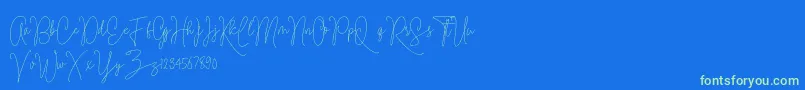 Ramsey-Schriftart – Grüne Schriften auf blauem Hintergrund