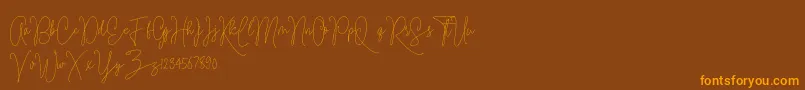 Ramsey-Schriftart – Orangefarbene Schriften auf braunem Hintergrund