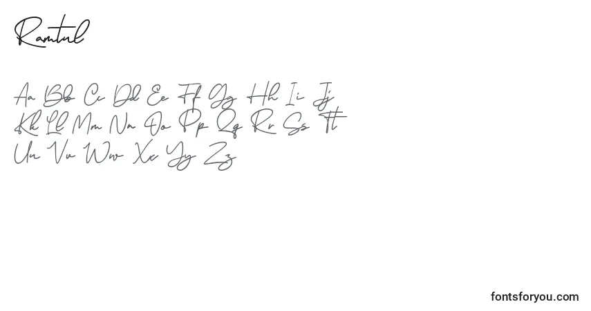 A fonte Ramtul – alfabeto, números, caracteres especiais