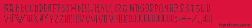 Ramundus-Schriftart – Schwarze Schriften auf rotem Hintergrund