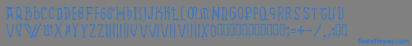 フォントRamundus – 灰色の背景に青い文字