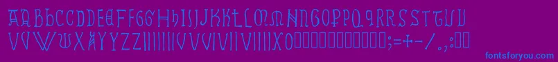 Ramundus-Schriftart – Blaue Schriften auf violettem Hintergrund