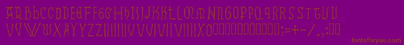 Fonte Ramundus – fontes marrons em um fundo roxo