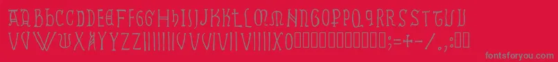 Ramundus Font – Gray Fonts on Red Background