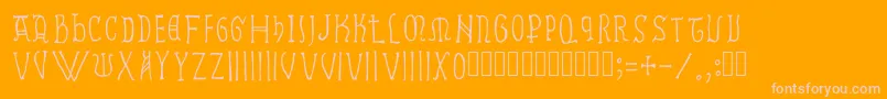 Czcionka Ramundus – różowe czcionki na pomarańczowym tle