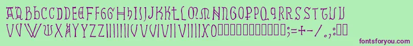 Ramundus Font – Purple Fonts on Green Background