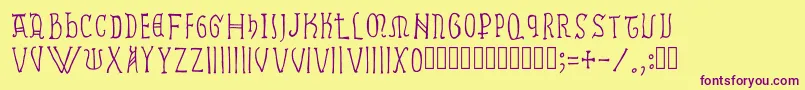 Ramundus Font – Purple Fonts on Yellow Background