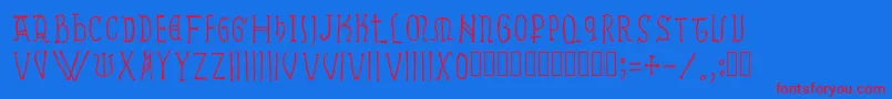 Шрифт Ramundus – красные шрифты на синем фоне